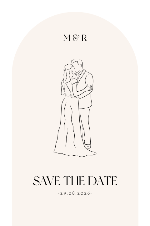 Lijntekening koppel save the date