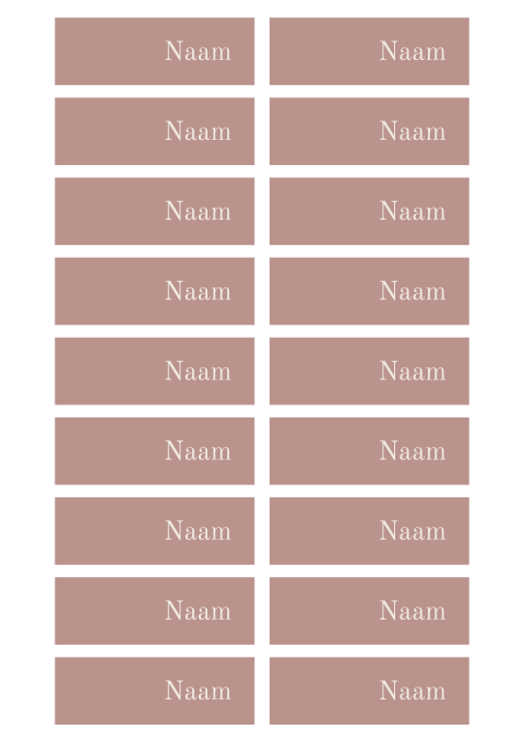 Naamkaartjes smal oud roze - vanaf 18 stuks €12,95
