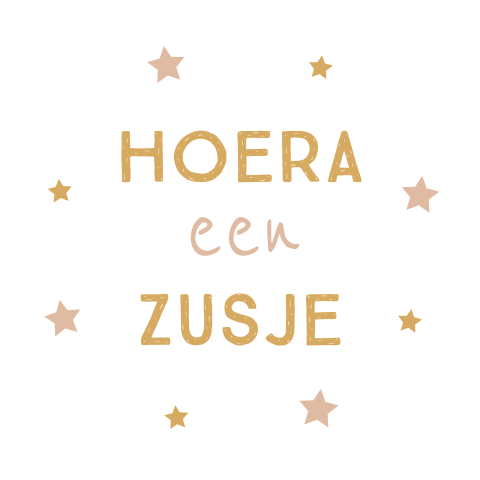 Sluitsticker geboortekaartje meisje hoera een zusje