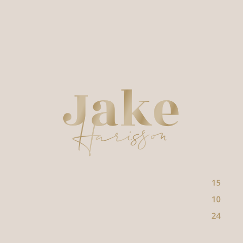 Geboortekaartje jongen met beige & bruine hoogglans