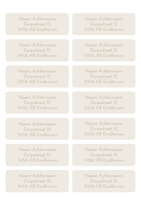 Adresstickes beige taupe