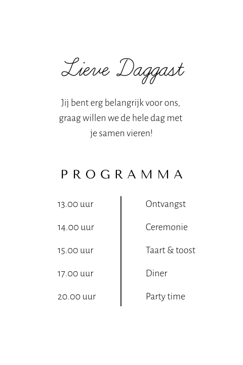 Dagprogramma Eternal Elegance kalkpapier
