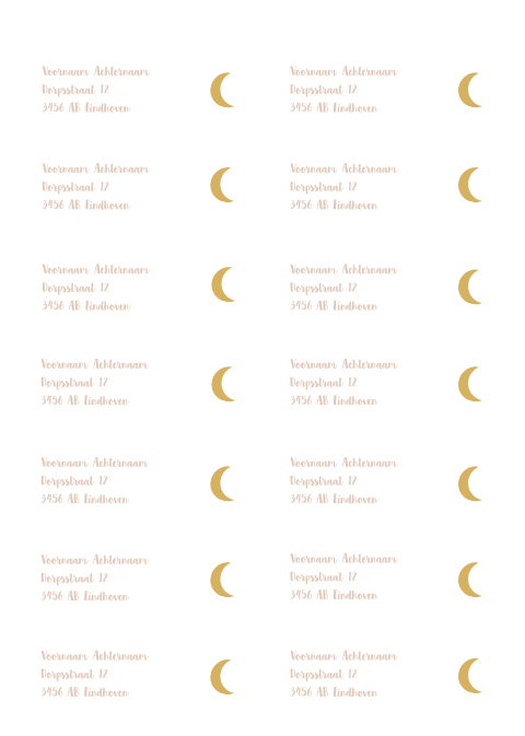 stickers bijpassend geboortekaartje maan