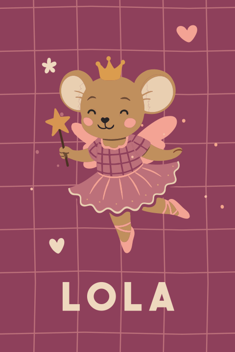 Muisje Billie ballerina met kroon, tutu en toverstok