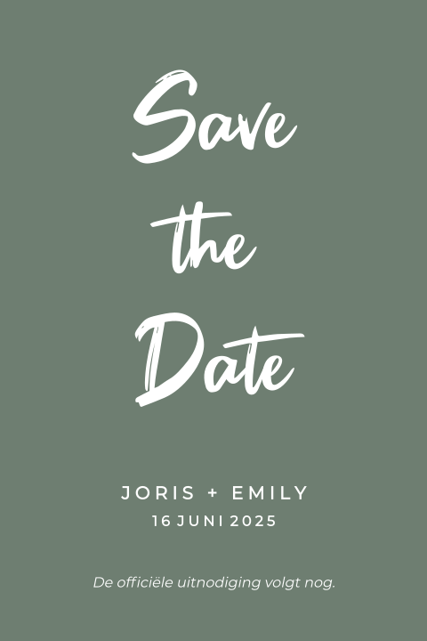Save the date kaart bruiloft uitnodiging