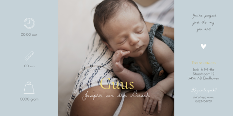 Luikvouw fotokaart met goudfolie en een hartje