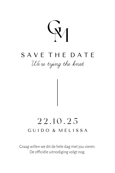 Save the date kaart kalkpapier Eternal Elegance