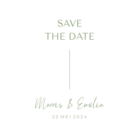 Save the date rond olijfgroen