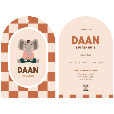 Olifant Ollie dubbele boogvorm