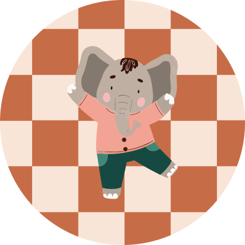 Sluitsticker Olifant Ollie geblokt