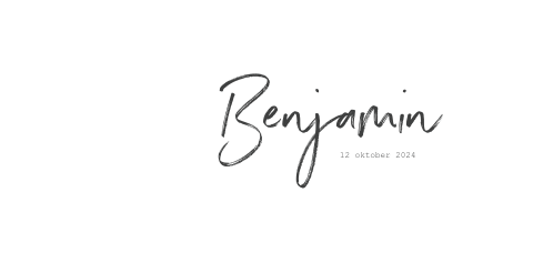 Geboortekaartje neutraal met echt satijn lint