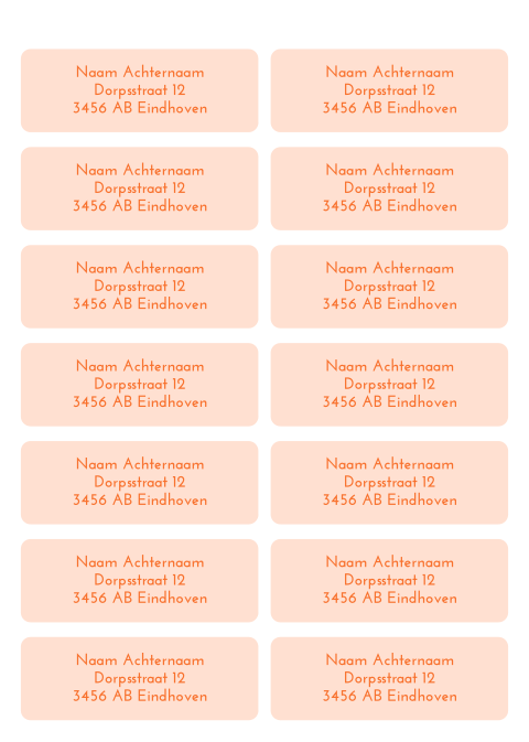 Adresstickers zomers oranje