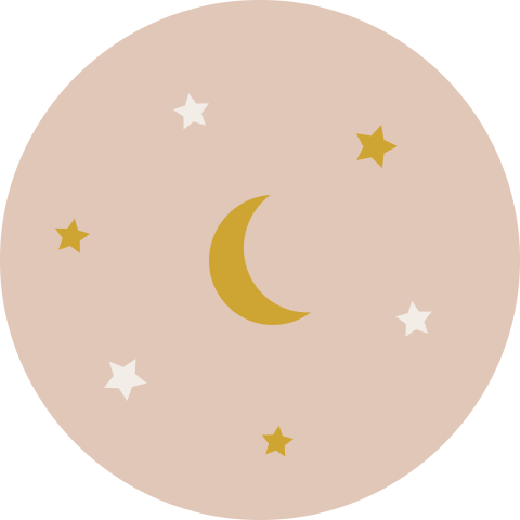 Sluitsticker geboortekaartje blush maan sterretjes