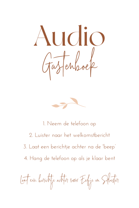 A5 audio gastenboek kaartje autumn style wedding