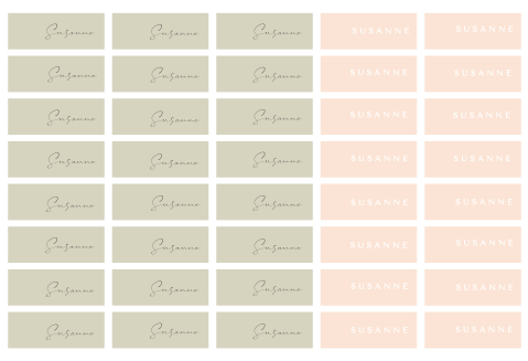 Naamkaartjes smal 2 kleuren | 40 stuks 3 x 8 cm