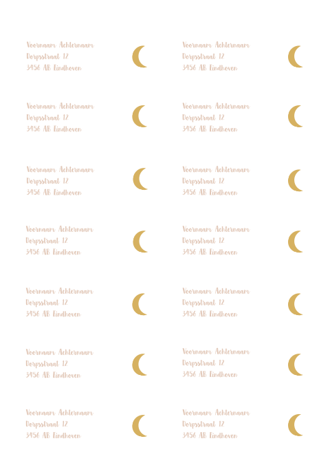 Adresstickers geboortekaartje maan