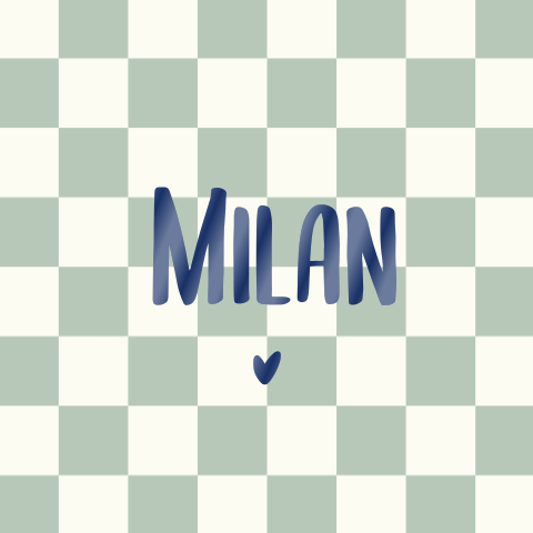 blokjes patroon groen blauw hoogglans hartje