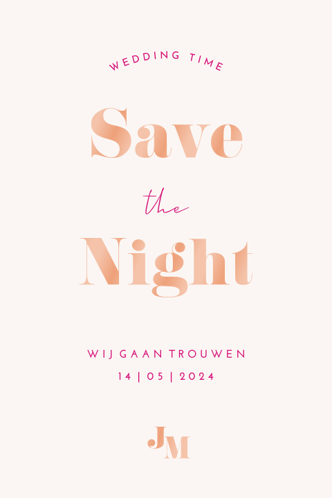 Save the night oranje roze hoogglans