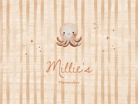 Aquarel baby octopus met strepen memorybox