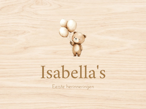 Getekend beertje met ballonnen memorybox