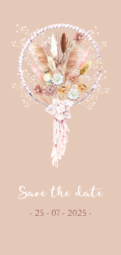 Save the date dreamcatcher droogbloemen