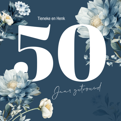 50 Jaar Jubileum Uitnodiging - Romantic Botanic