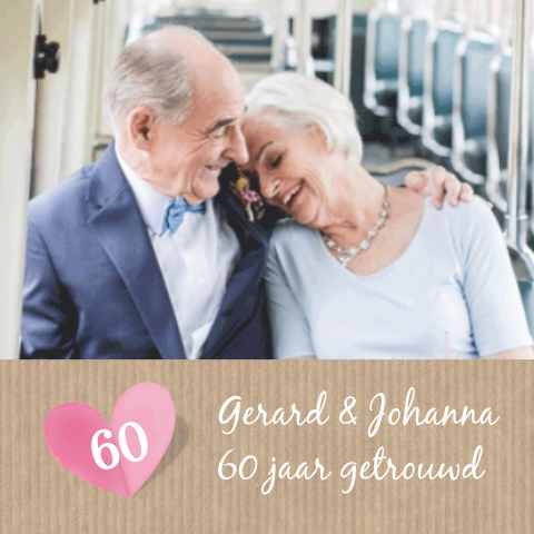 Zestig jarig huwelijksjubileum met en foto