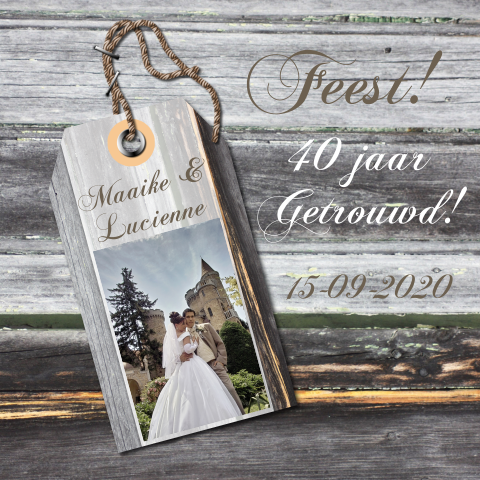 Jubileumkaart met 50 tinten hout