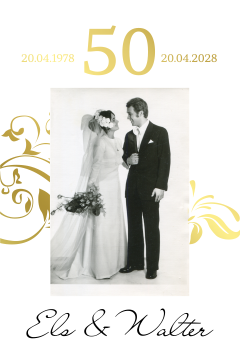 Huwelijksjubileum 50 jaar met persoonlijke foto