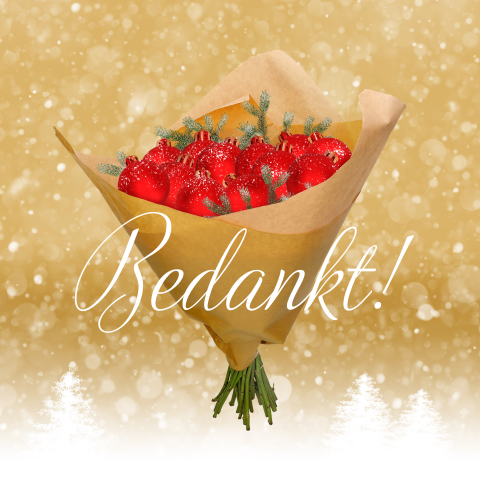 Zakelijke kerstkaart bosje kerstballen