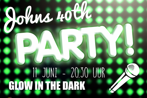 Uitnodiging foute party met groene neon kleur