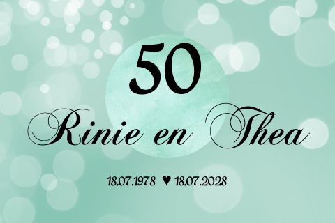 Uitnodiging 50 jaar getrouwd met zacht groene kleur