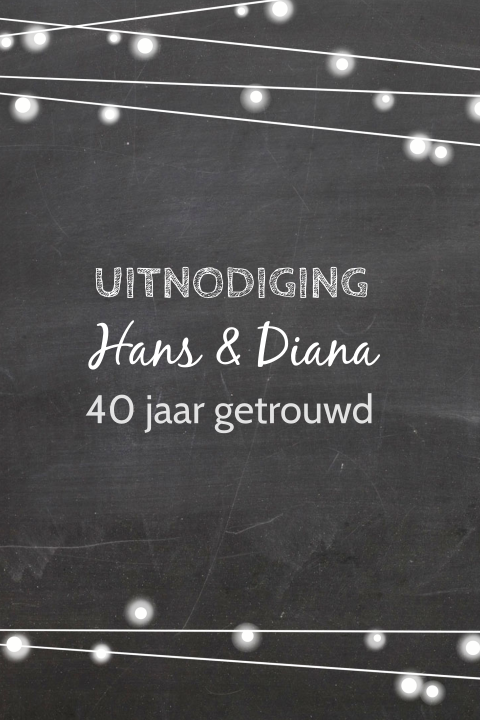 Stoere foto uitnodiging met grafisch krijtbord