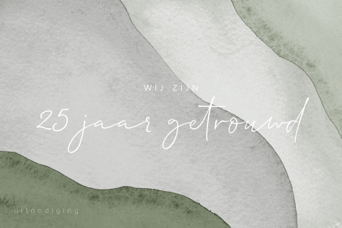 uitnodiging jubileum groen watercolour