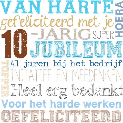 Bij een 10-jarig jubileum hoort een wenskaart!