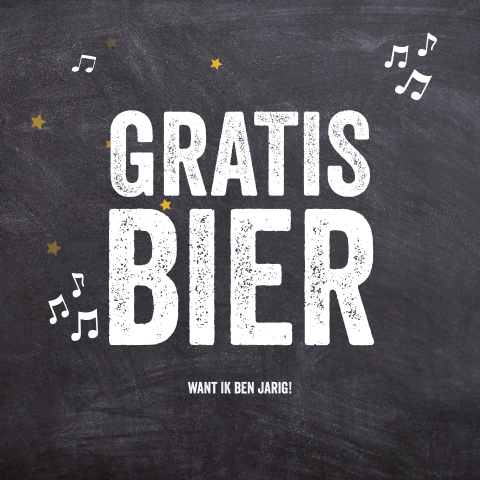 Uitnodiging verjaardag met tekst Gratis Bier