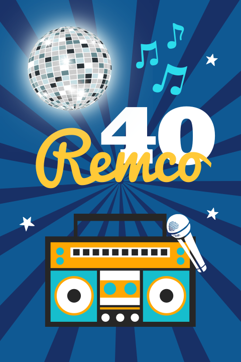 Uitnodiging 80s feest voor een 40 jarige met cassette
