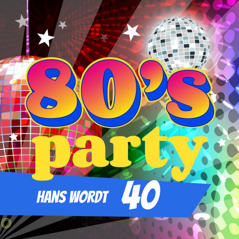 Uitnodiging 80s feest voor een 40 jarige in disco style