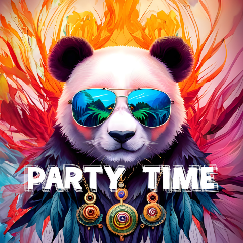 Party Time Panda uitnodiging voor een knal feest