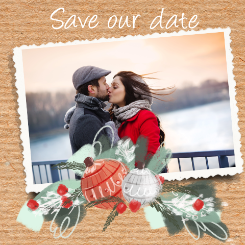 Klassieke save the date met schildering