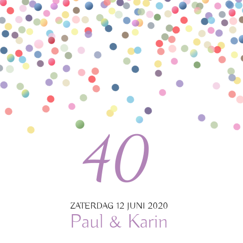 Kleurrijke jubileumkaart met confetti