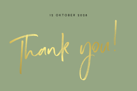 Bedankkaart trouwen clean typografie