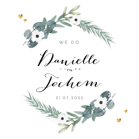 Stijlvolle botanische trouwkaart