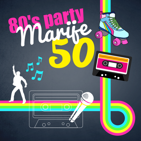 Uitnodiging 80s feest voor een 50 jarige met foto