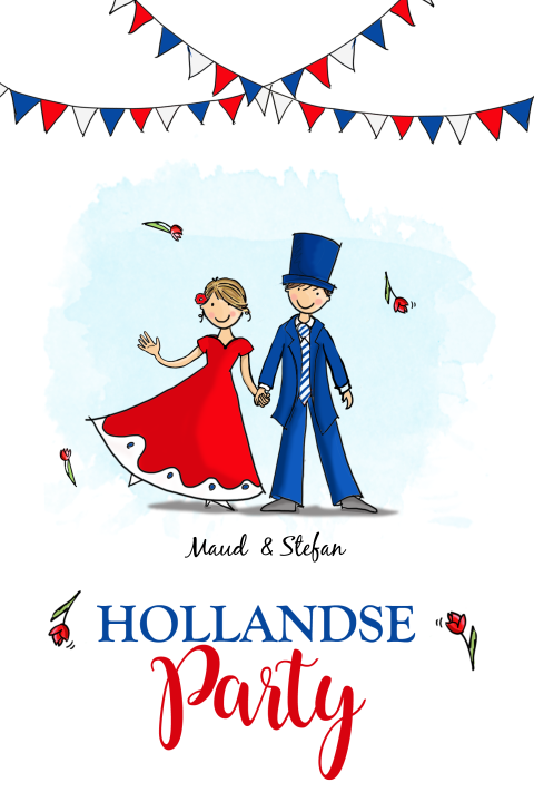 Themakaart met hollandse vlaggetjes
