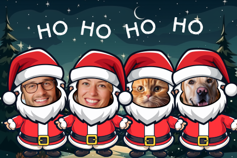 Kerstmannen Kerstkaart met eigen foto's