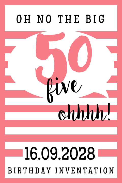Uitnodiging voor je 50e Sarah verjaardag!