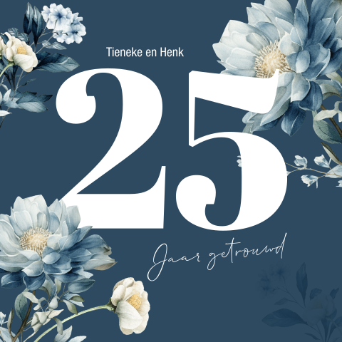 25 Jaar Jubileum Uitnodiging - Romantic Botanic