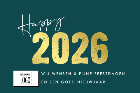 Zakelijke kerstkaart met gouden stoere letters