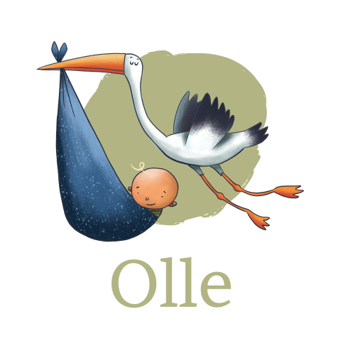 Geboortekaartje van een baby met ooievaar 3